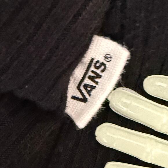 VANS Skater Mini Dress Black Ribbed Cap Sleeve Scoop Neck Womens Size S - Picture 4 of 4